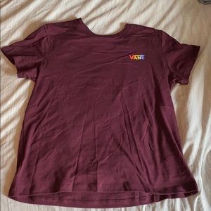 Vans burgundy short sleeved t-shirt